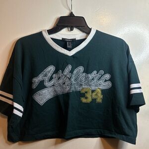 Green Jersey T Crop Top